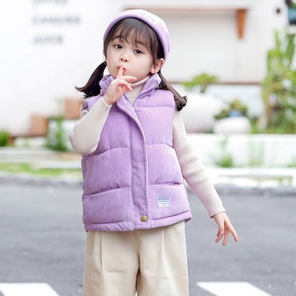 

multicolor autumn and winter new boys and girls sleeveless hooded wool coat cartoon printed children's warm vest, Blue