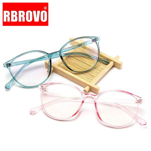 

sunglasses rbrovo 2021 fashion glasses frame women round computer brand eyeglasses for women/men lentes de lectura mujer, White;black