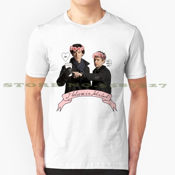 

я верю в johnlock прохладный дизайн футболки для мужчин, женщин