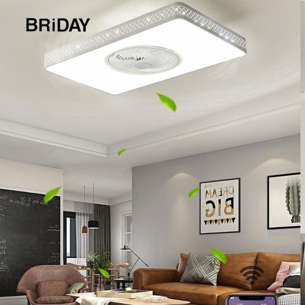 

50cm rectangle led ceiling fan lamps with lights remote control square ventilator lamp silent motor bedroom decor modern fans