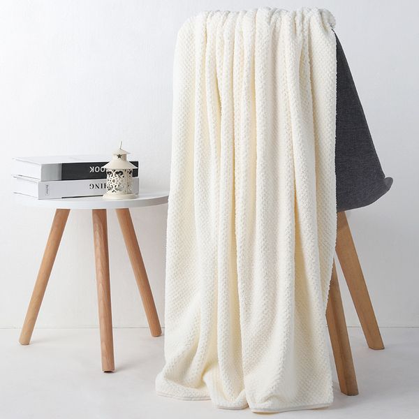 

giantex 70*140 pineapple grid bath towel thick lint-warp knitted towels soft coral velvet towel for bathroom