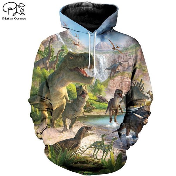 

fashion cretaceousdinosaurs hoodies 3d printed sweatshirt hoodie harajuku autumn streetwear women for men casual tracksuit, Black