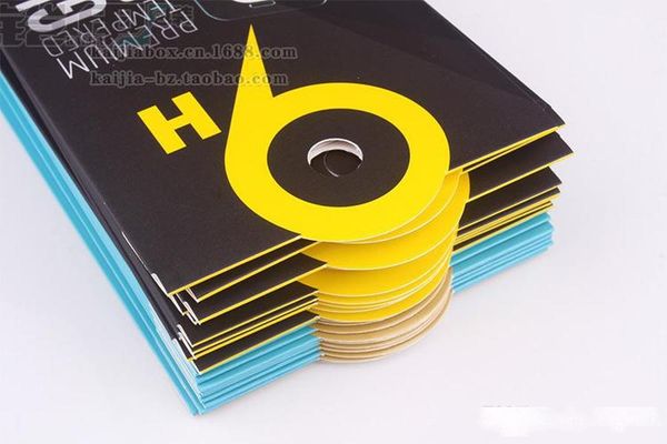 

500pcs display paper packaging package retail box with insert handle for iphone 6 tempered glass screen protector