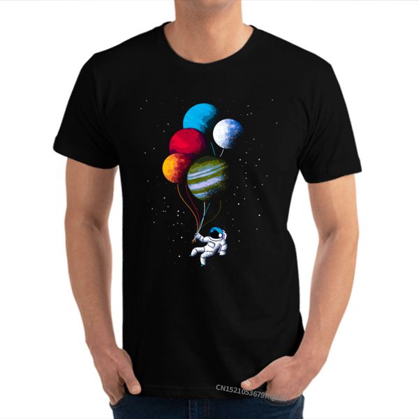 

camisa astronaut balloons 100% cotton round neck men's shirt funny t shirt latest short sleeve t shirts drop shipping