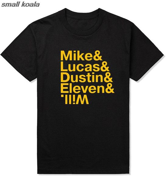 

2016 fashion stranger things t shirts men mike dustin lucas eleven will t-shirt tees cotton short sleeve t shirt