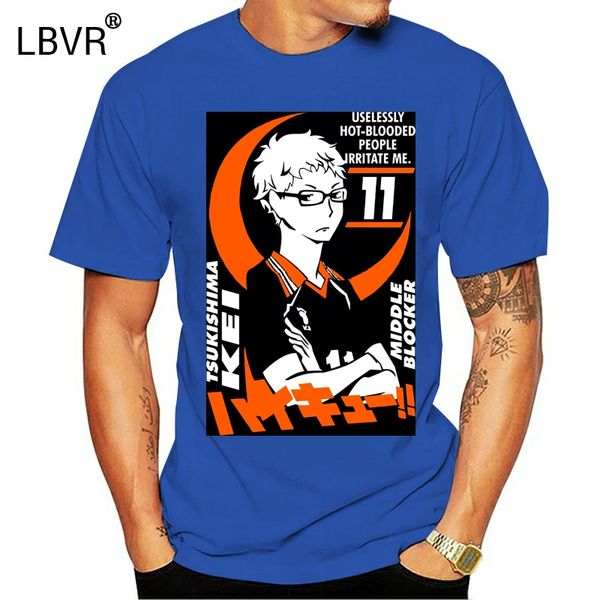 

tsukishima kei haikyuu t-shirt for men dropshipping summer short sleeve cotton plus size custom team tee 4xl 5xl 6xl