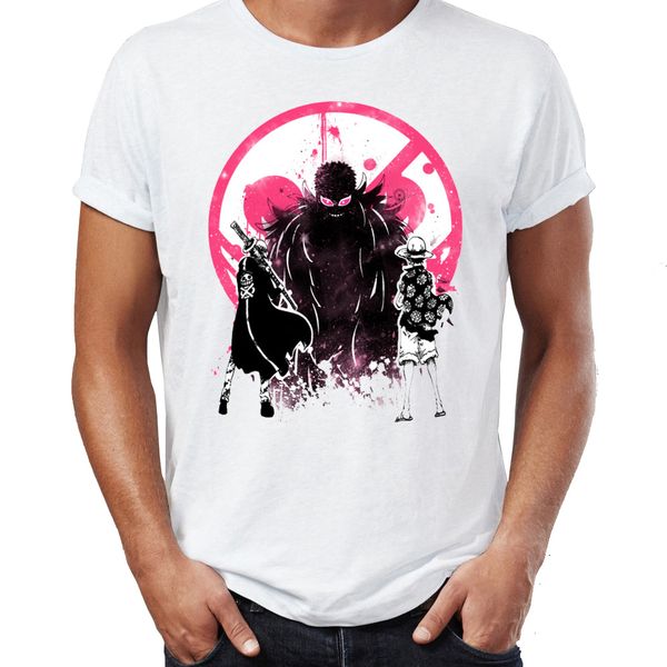 

men's t shirt one piece alliance trafalgar law luffy anime badass nerdy tee