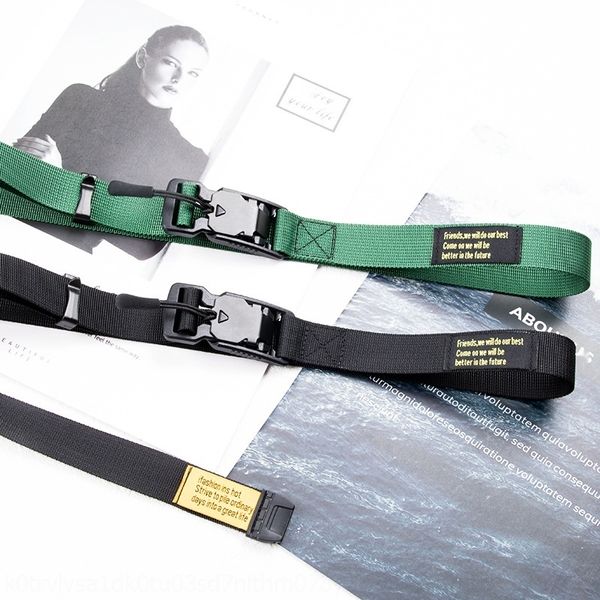 

magnet overalls canvas men's and women's trendy versatile tactical function canvas belt overalls belt 2.5cm magnetic boebm, Black;brown