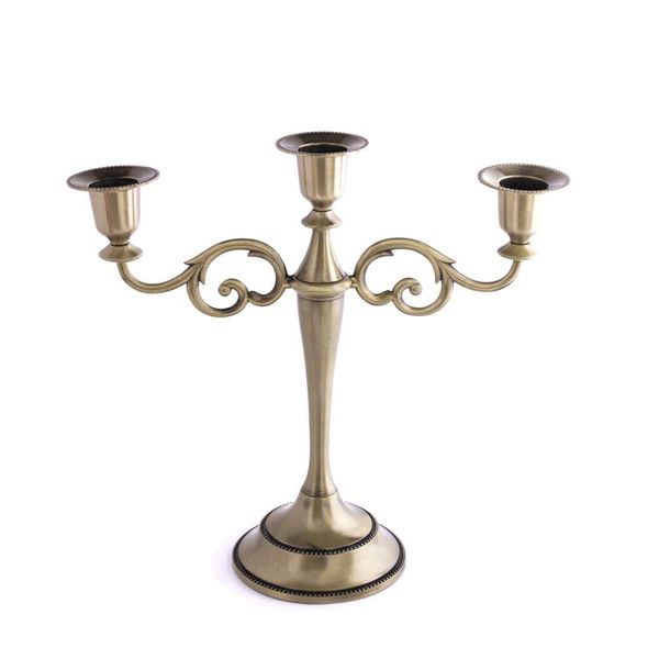 

candle holders 3-arms stand zinc alloy pillar for wedding portavelas candelabra