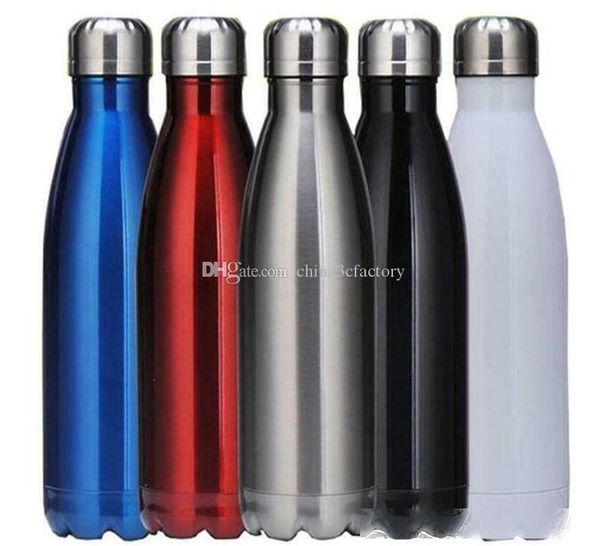 

stainless steel tumbler cola shaped water bottle 500ml vacuum insulated outdoor sport travel creative cups coke bowling water bottles