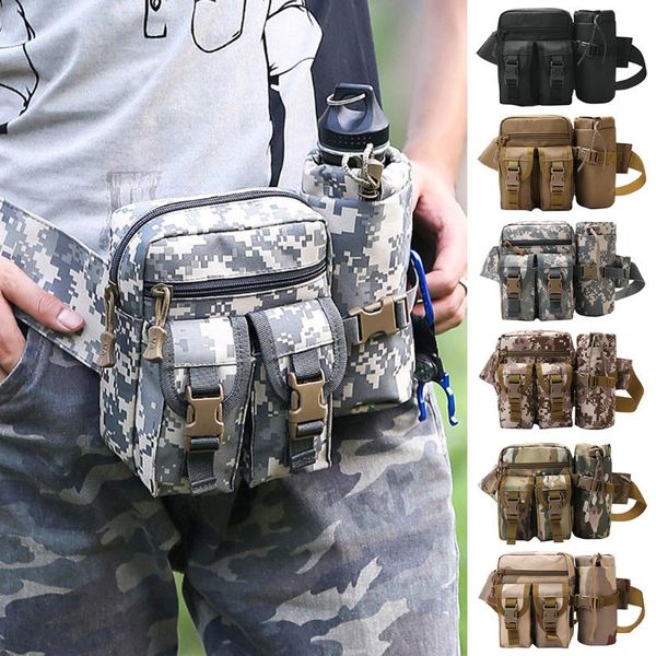 

camouflage tactical kettle waist bag outdoor sports hunting camping pack multifunctional waist water bottle pocket