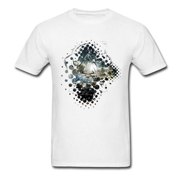 

новые печати топы рубашки чистый хлопок мужчины с коротким рукавом свет геометрия tshirts 2018 последние повседневный o шеи tee-shirt оптом