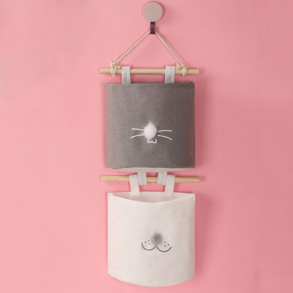 

storage boxes & bins fabric small pocket multi-layer hanging bag wall-mounted purses cloth hanger behind the door rack
