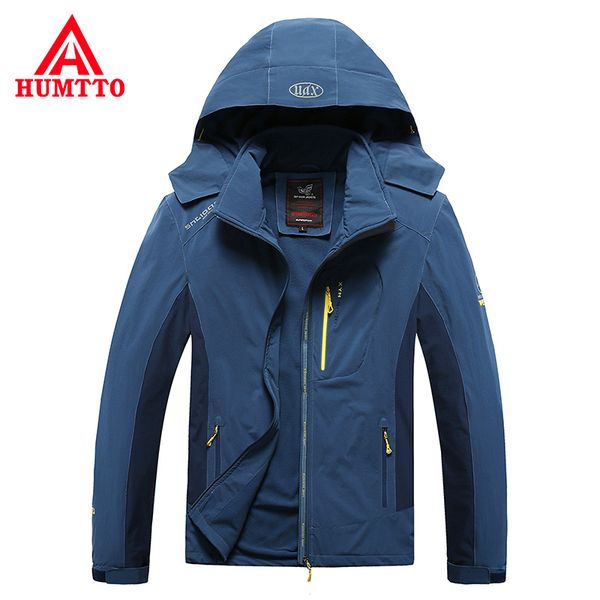 

brand waterproof hiking jacket men women autumn winter climbing trekking fleece jackets outdoor sports hunting coats windbreaker, Blue;black