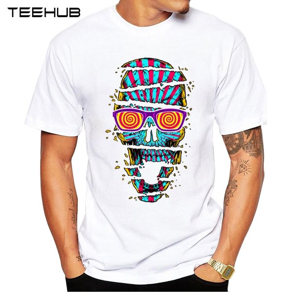 

teehub man t-shirt 2019 cool design halloween men t shirt art skull t shirt screaming skull printed casual tee