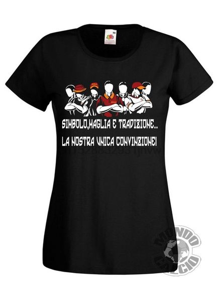 

t-shirt ultras as roma tradizione curva sud maglietta maglia donna jersey nera cool casual pride t shirt men new