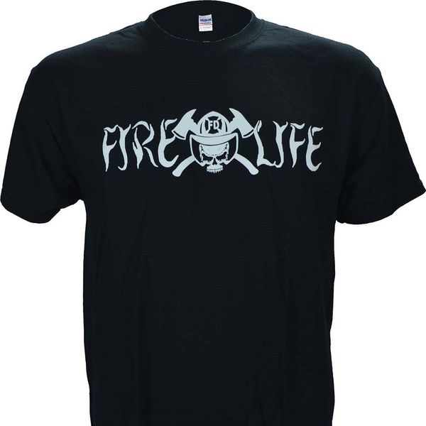 

fire life firefighter on black short sleeve shirt warehouse fire fighter shirt casual short sleeve tee 2019 fashion t shirt