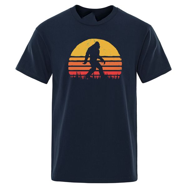 

retro bigfoot silhouette sun vintage - believe t-shirt men short sleeve 2019 summer cotton brand casual funny tee shirt