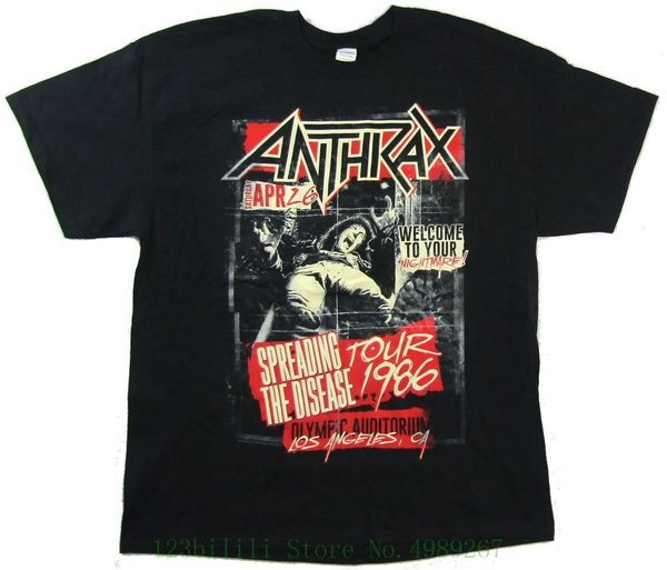 

anthrax spreading the disease tour 2015 black t shirt new official merch for male/boy tshirt