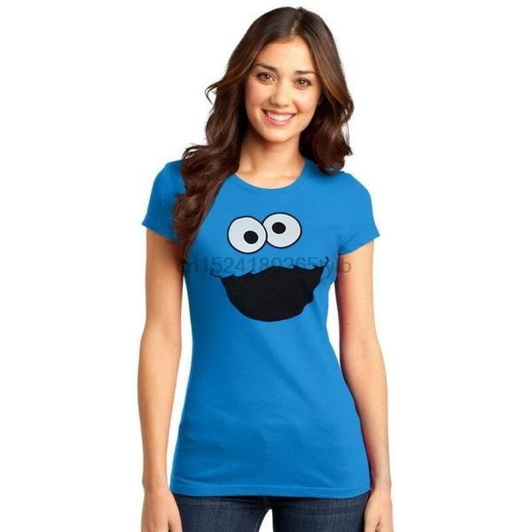 

sesame street cookie monster silly face junior women's t-shirt
