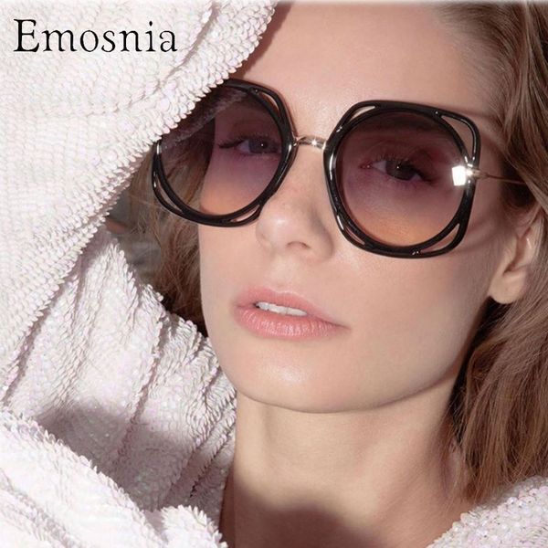 

emosnia new fashion promotion ladies oversized square sunglasses men women trendy retro hollow big frame metal eyewear uv400, White;black