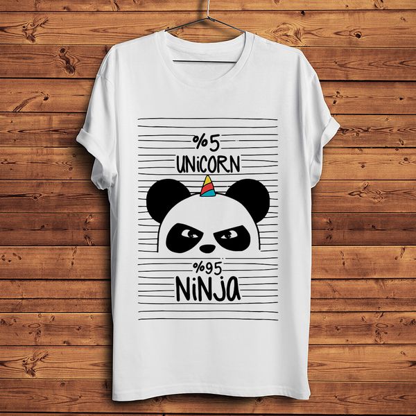 

cute panicorn unicorn panda ninja funny tshirt men summer new white short sleeve casual homme t shirt streetwear