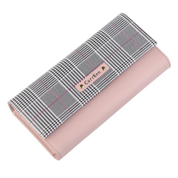 

2020 women wallets long with plaid pu leather fashion hasp coin purse phone bag card holders female wallet for girls ladies