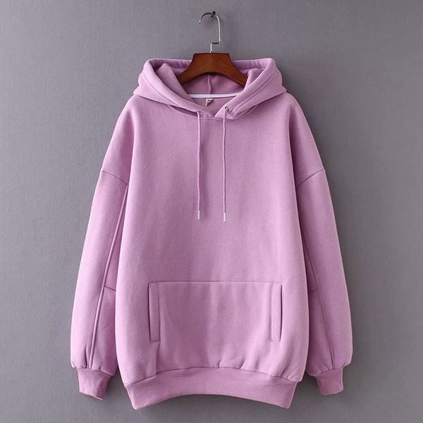 

women fleece hoodie sweatshirts winter japanese fashion 2020 oversize ladies pullovers warm pocket hooded jacket drop shipping, Black