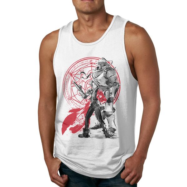 

лето хлопок fullmetal alchemist рукавов верхней части бака hipster o-образным вырезом майка