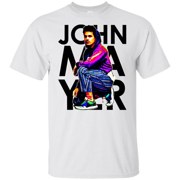 

john mayer summer world tour 2020 футболка с коротким рукавом белый для мужчин-женщин высокого качества tee shirt