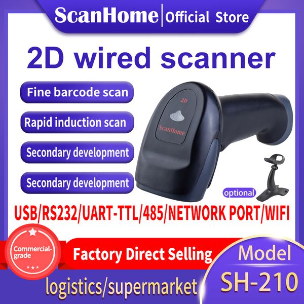 

scanners scanhome 1d 2d barcode scanner pdf 417 data matrix qr code reader handheld sh-210