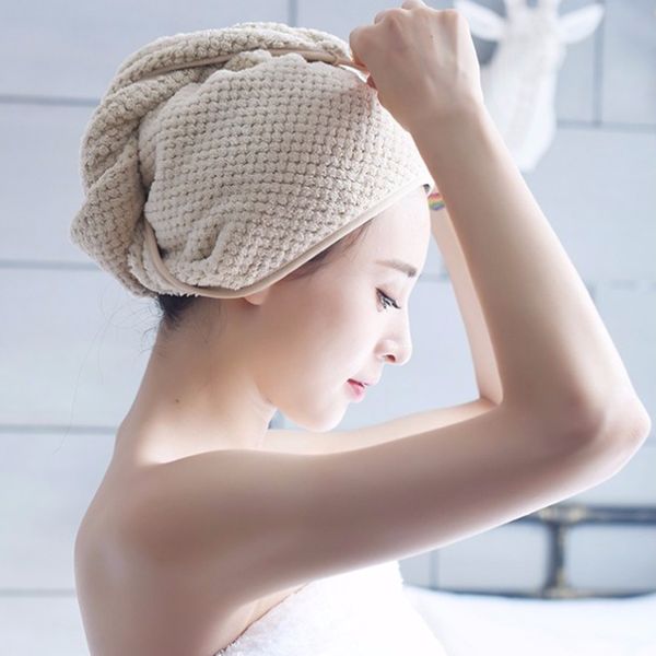 

shower caps ly hair turban wrap for microfiber bath cap bathroom towel accessories khaki pink coffee 24x60cm