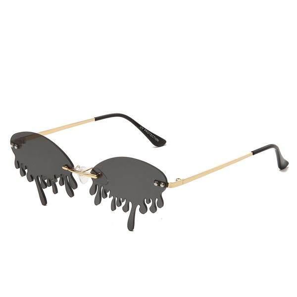 

rimless женщин мода ретро vintage luxury безрамное tears форма солнцезащитные очки очки uv400 gafas де золь 7v9z, White;black