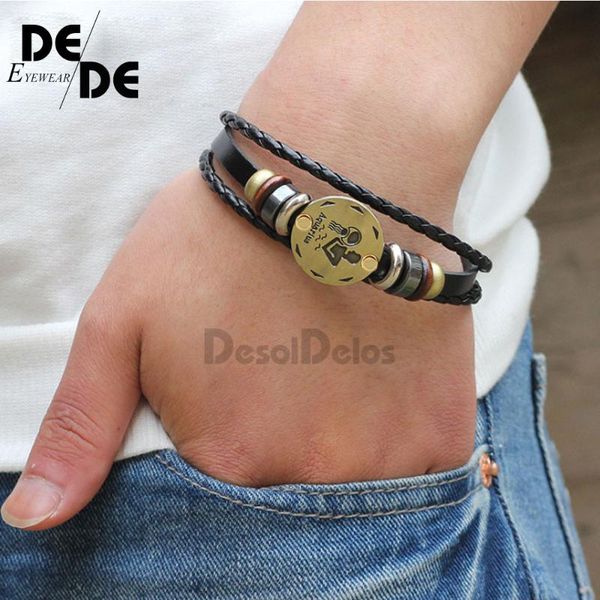 

12 созвездий браслет 2020 ювелирная мода кожаный браслет мужчин повседневный личность знаки зодиака punk оптовая, Golden;silver