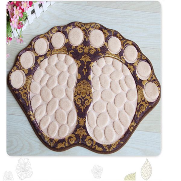 

bath mats anti-slip durable entrance door rug kitchen floor mat carpet toilet living room bedroom rugs foot shape 40x60cm