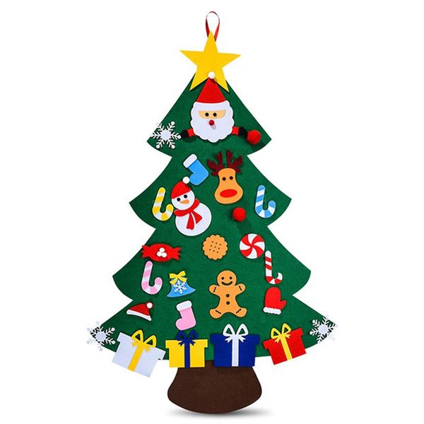 

felt christmas tree for kids -3d diy 26pcs detachable ornaments, xmas decorations wall ha