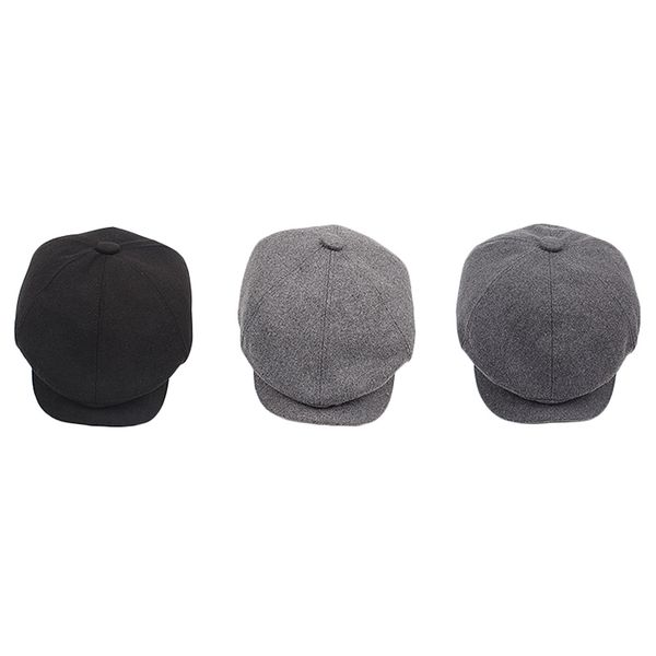 

octagonal cap newsboy beret hat for men's caps hats autumn winter, Blue;gray