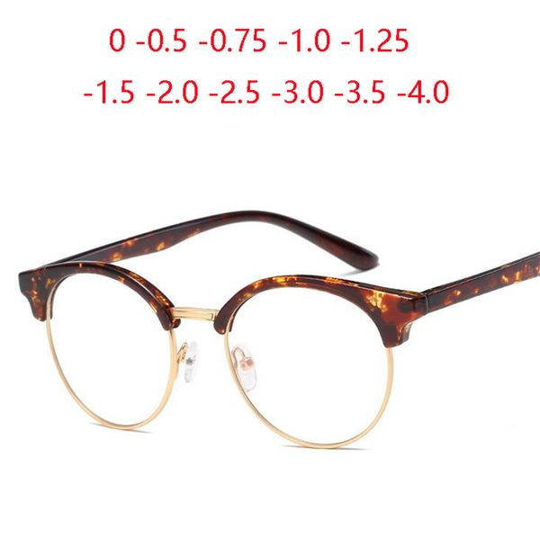 

ultralight tr90 oval prescription lens myopia spectacle women men leopard frame optical glasses 0 -0.5 -0.75 -1.0 to -4.0, White;black