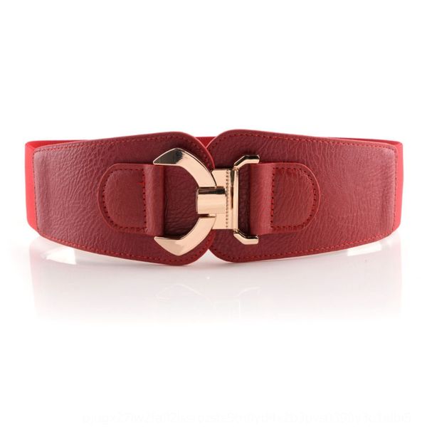 

fashion simple goldhookfour seasons commuting women's decorative waist elastic fashion simple belt wide waist seal imitation leather pu, Black;brown
