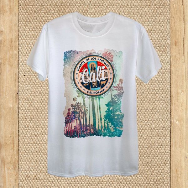 

california los angeles t-shirt design travel women fitted custom printed tee shirt