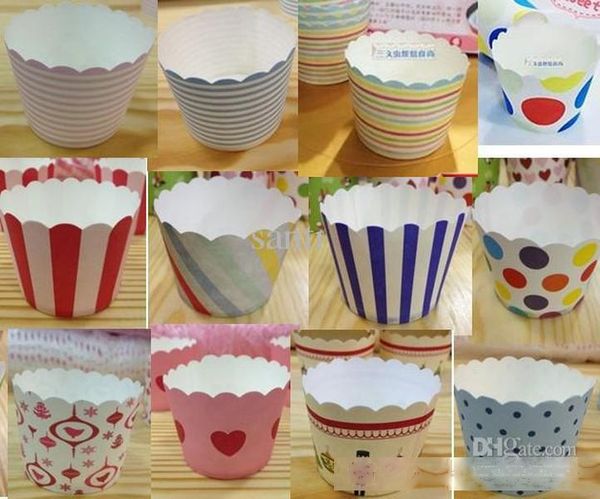 

paper bucket muffin paper cake cups,stripe and dot paper cupcake cases, baking cup,cake holder