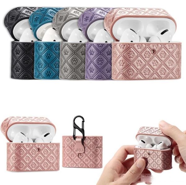 

for airpods 1 2 3 case luxury animal cat footprint designer for apple airpods pro gen2 gen1 charging dock protective cover