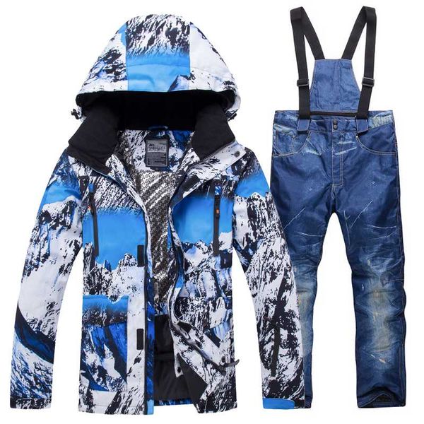 

skiing jackets 2021 winter ski suit men set windproof waterproof warm snowboarding suits male outdoor jacket + pants