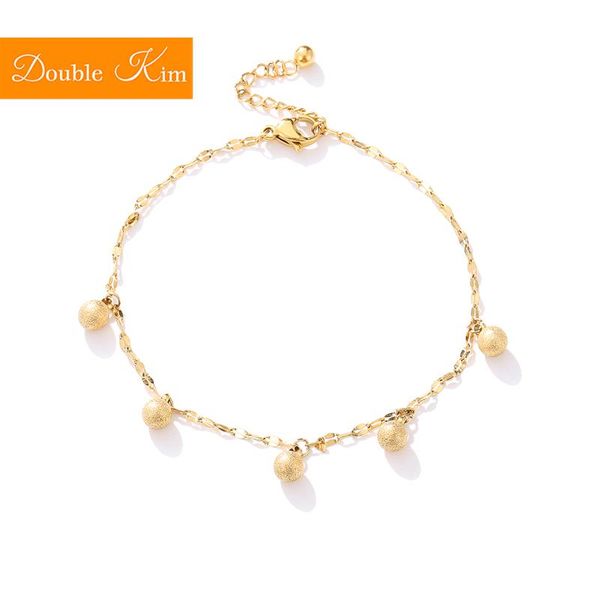 

charm bracelets gold grind arenaceous bead bracelet sample style titanium steel material fashion women jewelry, Golden;silver