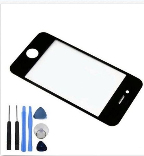 

new replacement front screen lens glass for iphone 4s replacement part black