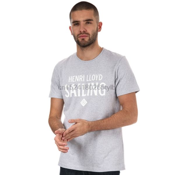 

mens henri lloyd wadridge regular cb graphic t-shirt in grey marl