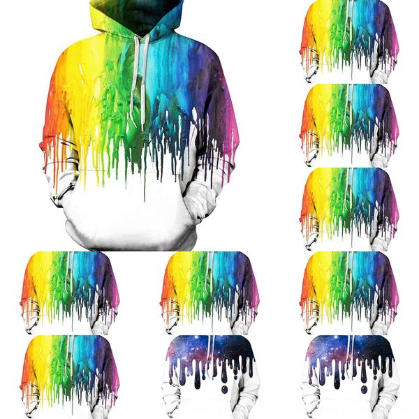 

2020 3d printed and wo color paint personalized pattern 2020 3d printed men's and women's color hoodie sweatersweater sweater pain, Black