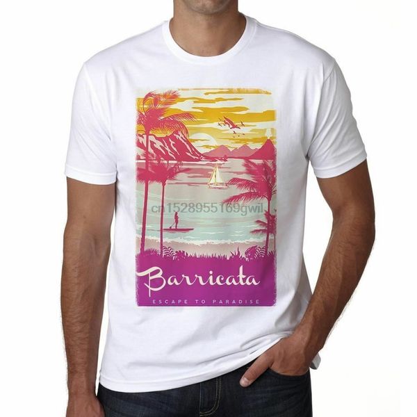 

po escape to paradise mens white t-shirt gift 00281