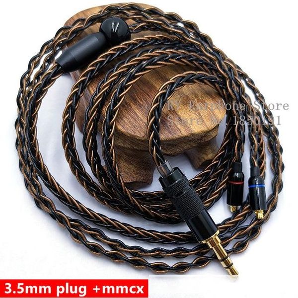 

earphone accessories ry-c6 1.2m diy replacement mmcx cable 3.5mm silver plated upgraded 8 core wire cable for ry4s plus mmcx