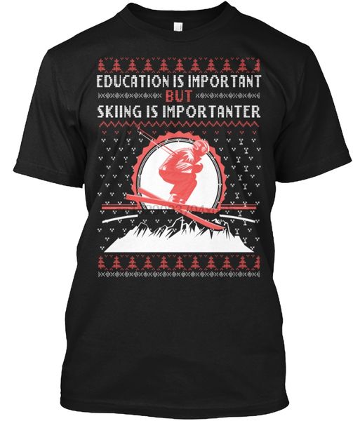 

men t shirt skiing snow christmas sweater funny tees women tshirt